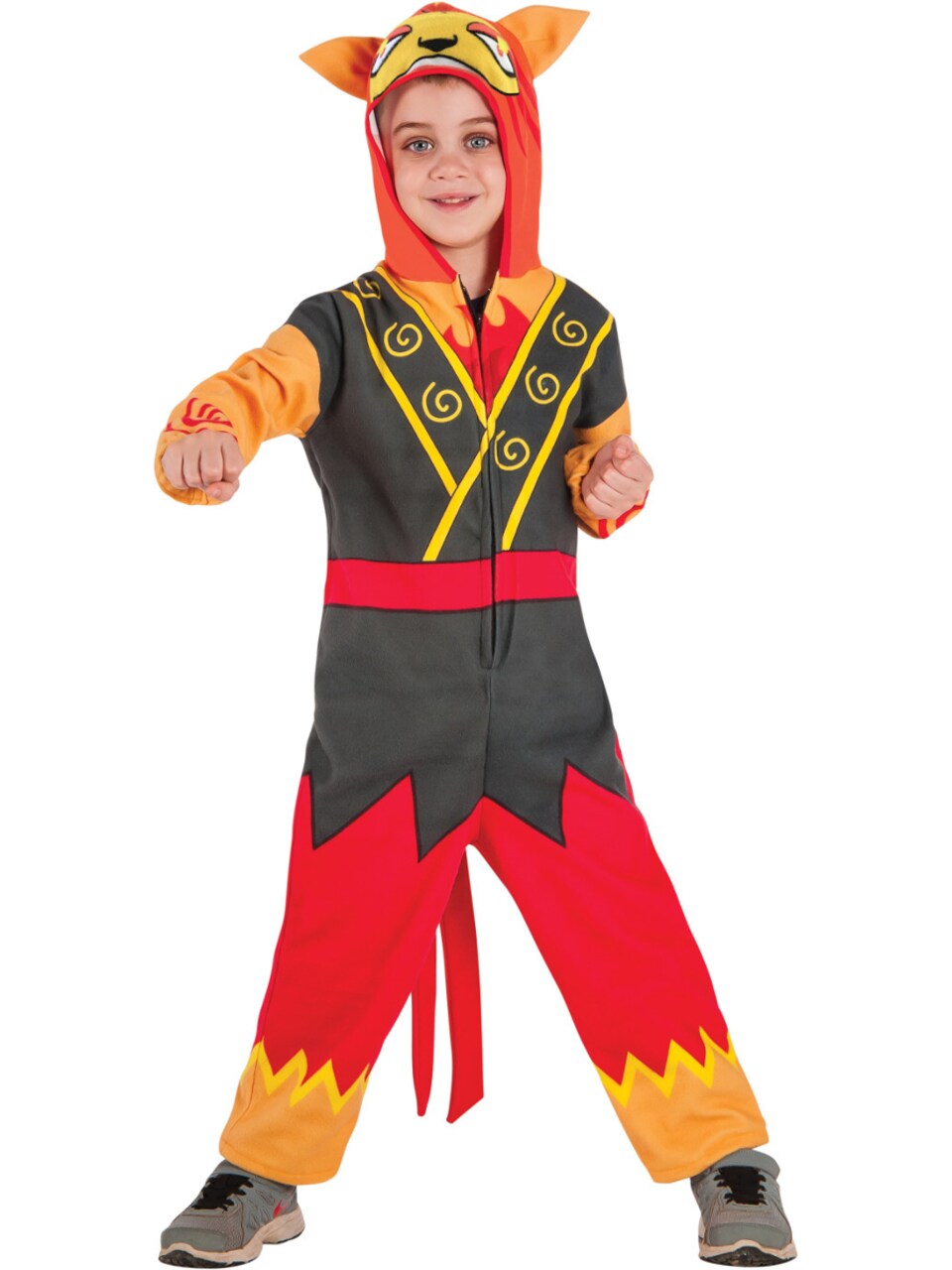 Child&#x27;s Boys Blazion Yo-Kai Watch Fire Flame Beast Hooded Costume